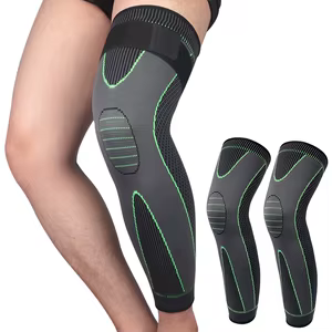 Long knee compression sleeve with honeycomb padding over the kneecap